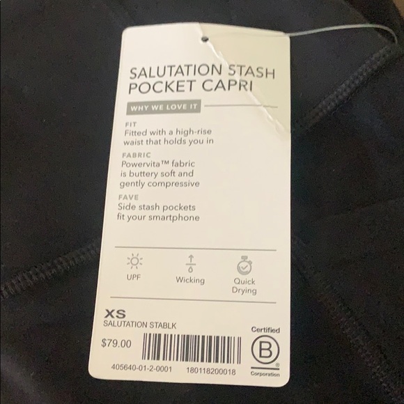 ATHLETA Salutation Stash Pocket Capri Tight NWT - Picture 2 of 2